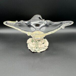 Vintage 1960s Abstract Murano Style Glass With a Dove Motif Base